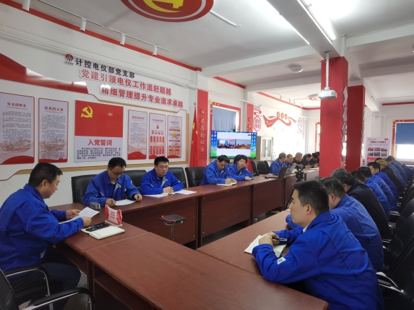 2025年3月，在支部學習會之余，計控電儀部黨支部書記王文波帶領黨員領導干部認真梳理一二期檢修項目計劃.jpg