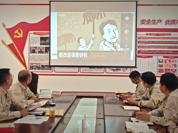 2025年5月8日，乙二醇車間黨支部開展中央八項規(guī)定精神學(xué)習(xí)教育，黨員集中觀看警示教育.jpg